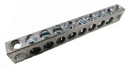 4-10,1,10 8 Circuit 2 Mounting Holes Neutral Ground Bar 4 - 14 AWG